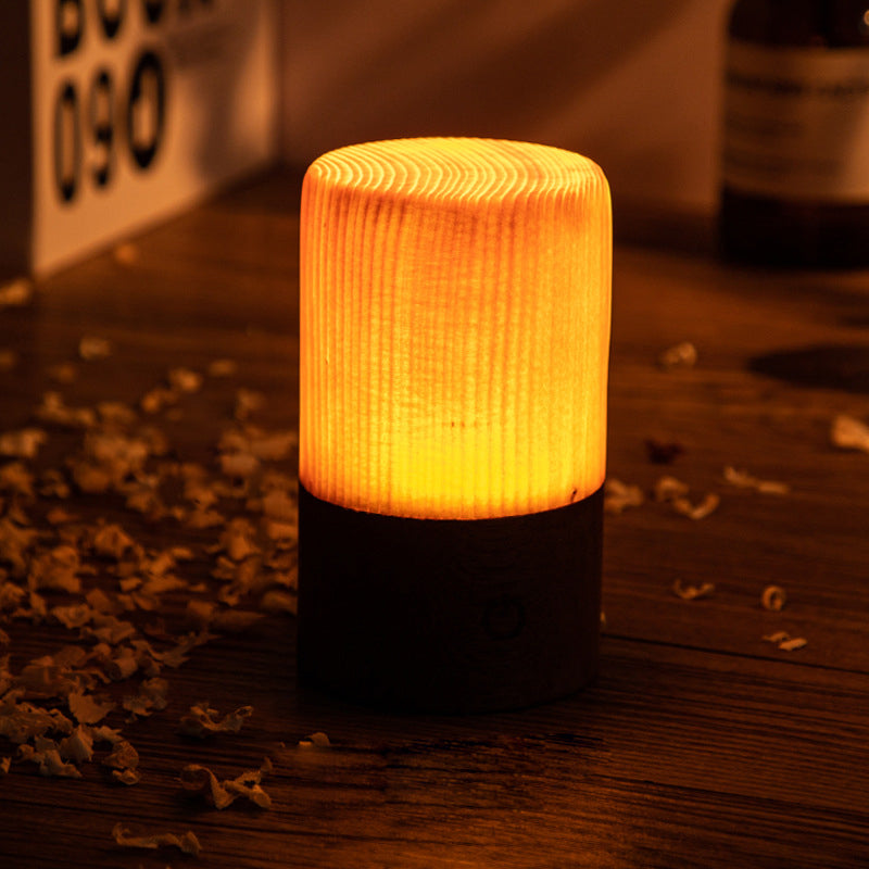 WoodGlow - Tafellamp met Ingebouwde Batterij en Touch Control LED-verlichting | Perfect voor Slaapkamer en Bureau