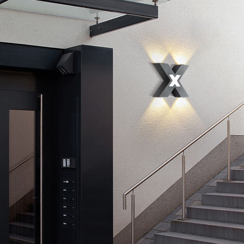 XShapeLux - Waterdichte X-vormige LED Wandlamp met 4 Lichten voor Buiten