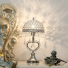 Luxe Halfronde Tafellamp met Kristallen Ingelegde Druppels - Stijlvolle Verlichting voor Woonkamer en Slaapkamer