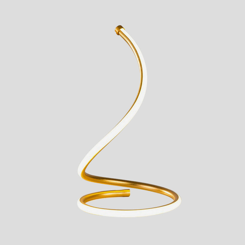 SpiralLux - Spiraalvormige Silicagel Tafellamp in Goudkleur | Moderne Verlichting voor Elk Interieur