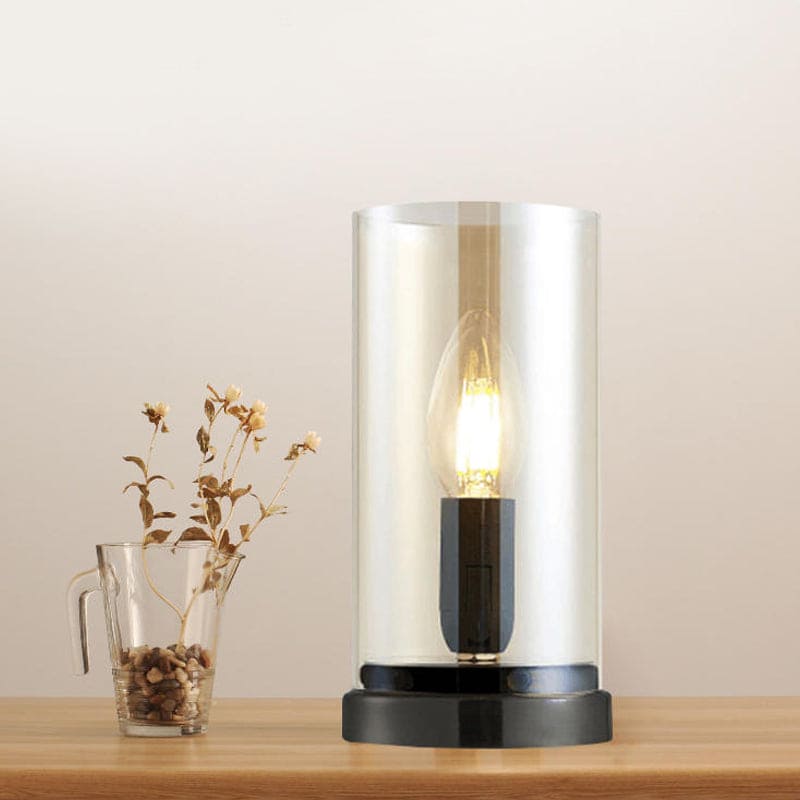 EvaLicht - Zwarte Industriële Glazen Tafellamp | Moderne Verlichting voor Woonkamers