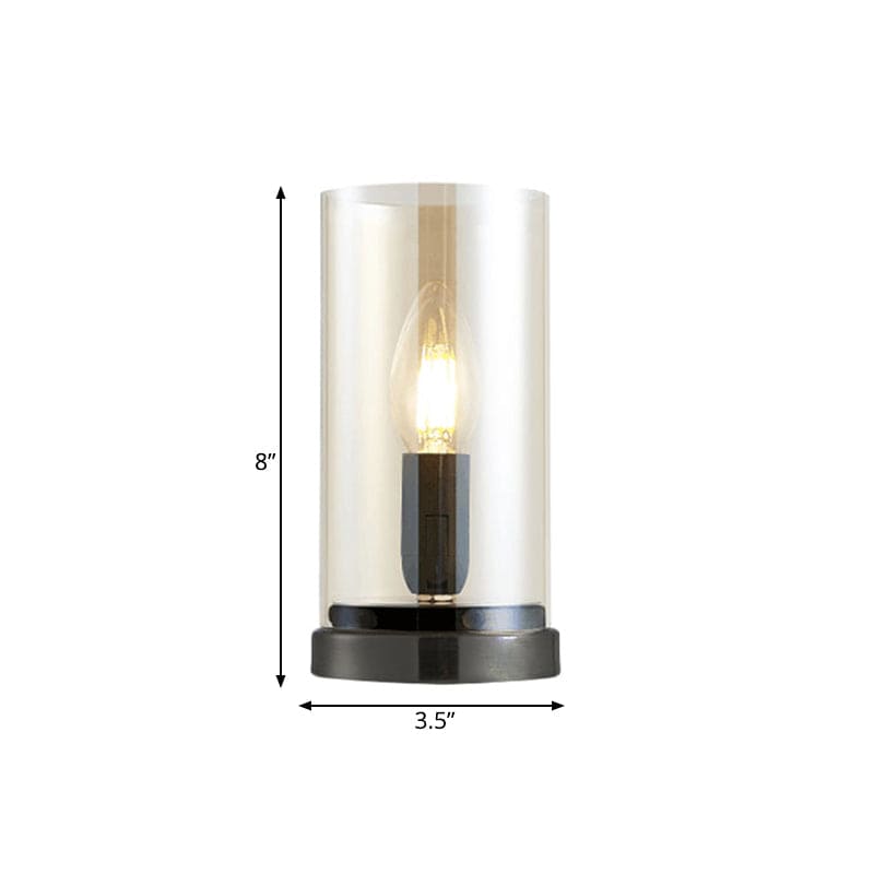 EvaLicht - Zwarte Industriële Glazen Tafellamp | Moderne Verlichting voor Woonkamers