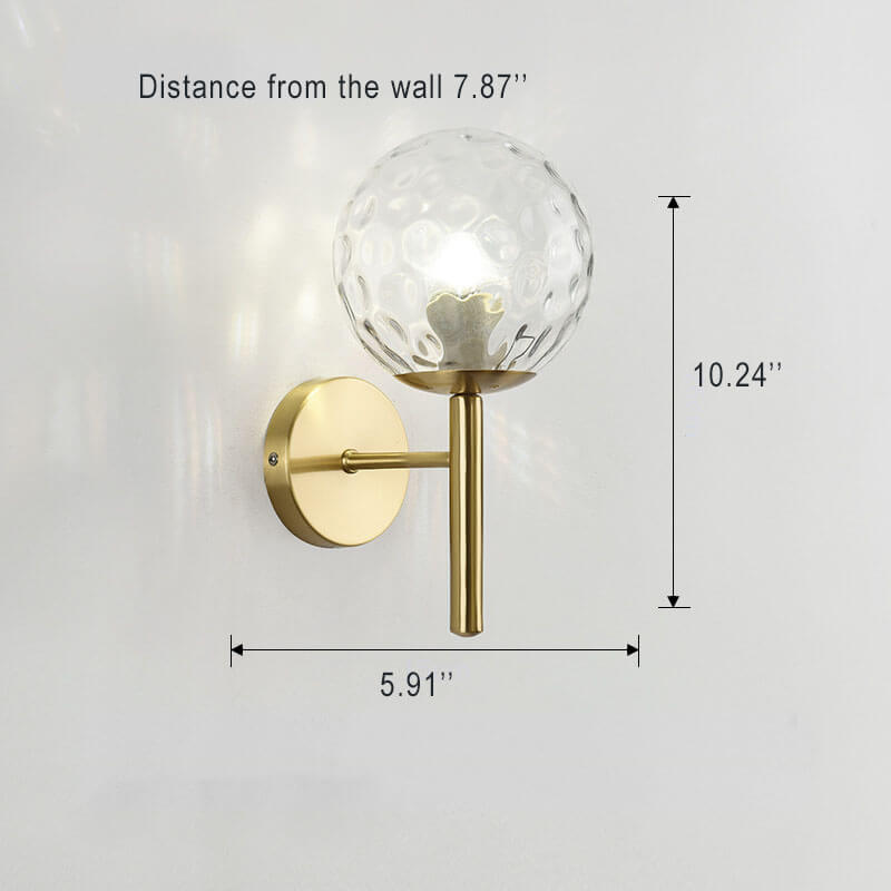 GlobeLight - Moderne glazen bol wandlamp met één lichtpunt en bolvormige arm