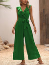 Chic Plissé - Jumpsuit met Riem en Ruches | Elegant en Stijlvol Design