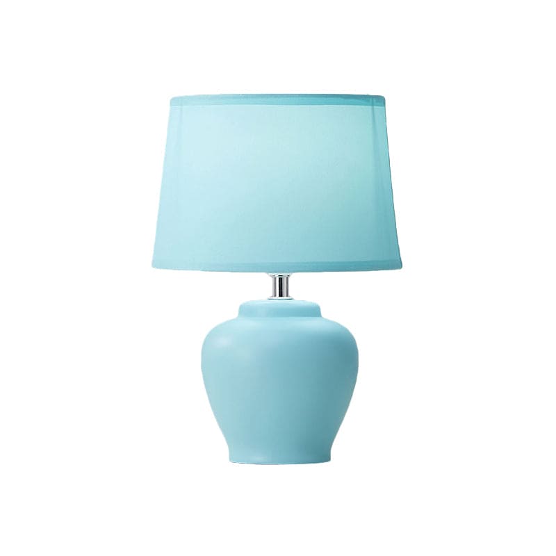 Nordic Tafellamp met Stoffen Kap en Keramische Vaasvoet | Stijlvolle Bedlamp voor Slaapkamer en Woonkamer