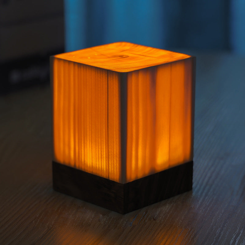 WoodGlow - Tafellamp met Ingebouwde Batterij en Touch Control LED-verlichting | Perfect voor Slaapkamer en Bureau