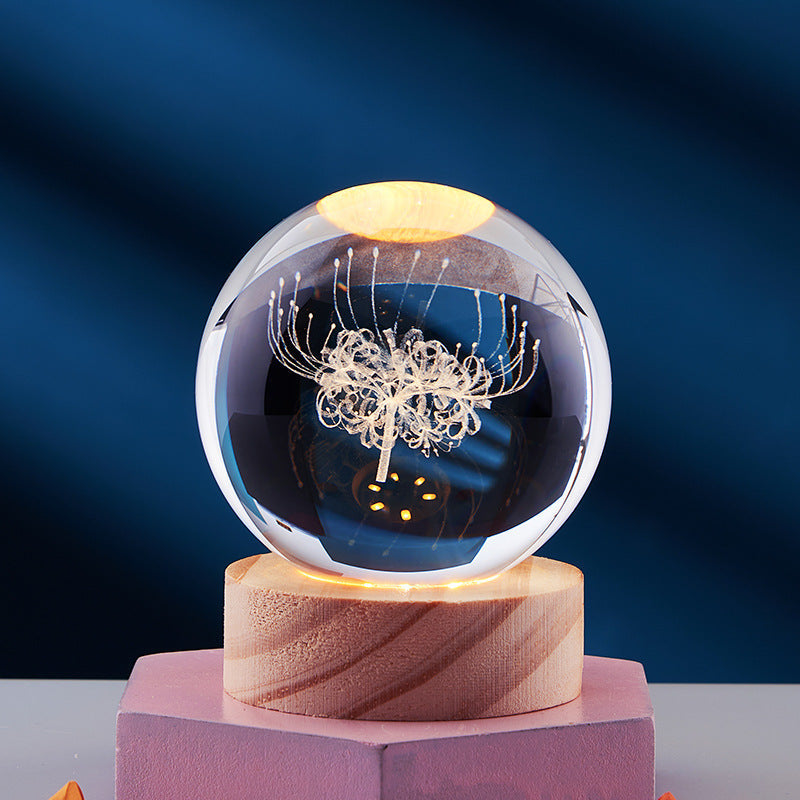 CrystalGlow - 3D Kristallen Nachtlamp met LED Verlichting voor Sfeervol Interieur