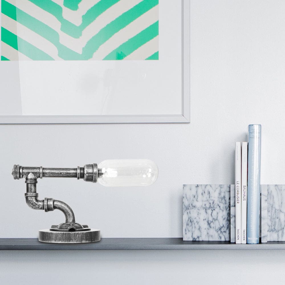 AmberLicht - Klassieke Glazen Tafellamp met Kap | Sfeervolle Verlichting voor Elk Interieur