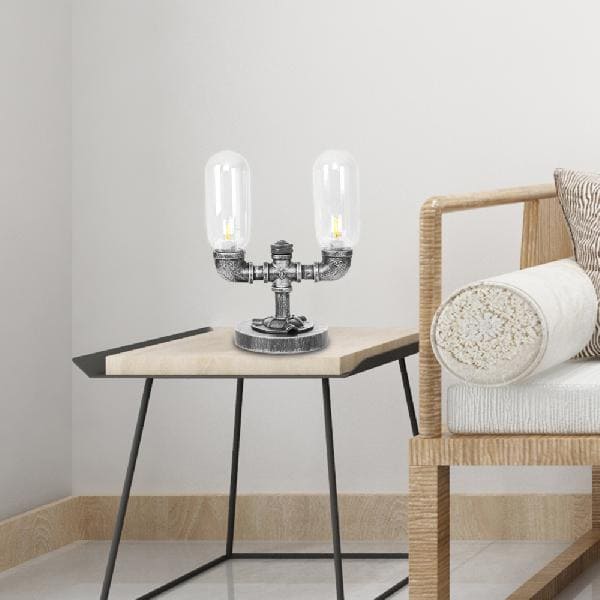 AmberLicht - Klassieke Glazen Tafellamp met Kap | Sfeervolle Verlichting voor Elk Interieur