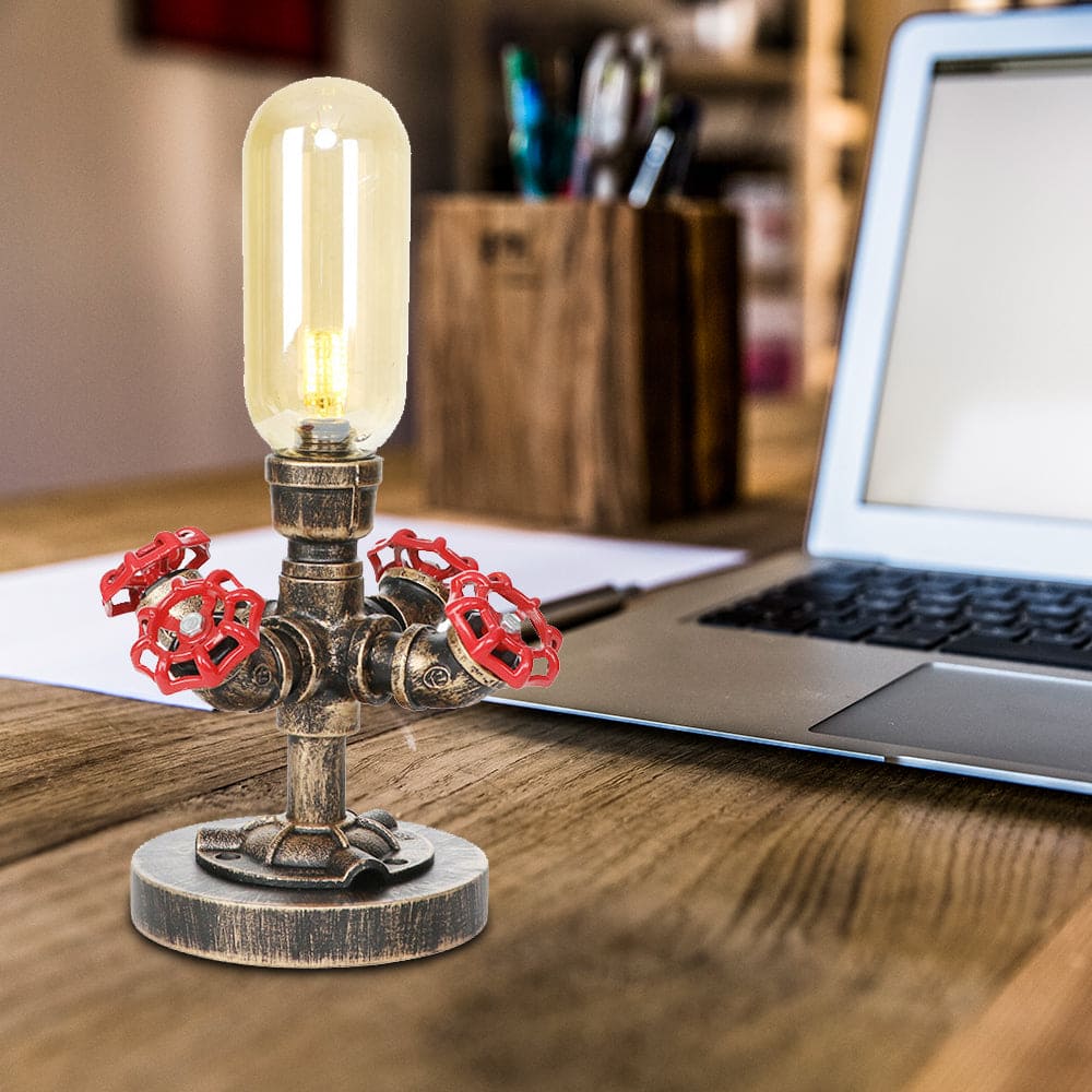 TechLicht - Moderne Tafellamp met Industrieel Design en Metalen Pijp voor Unieke Verlichting