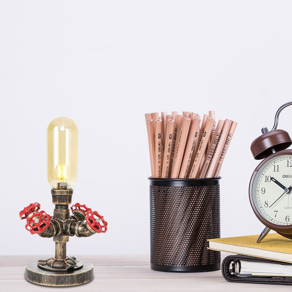 TechLicht - Moderne Tafellamp met Industrieel Design en Metalen Pijp voor Unieke Verlichting