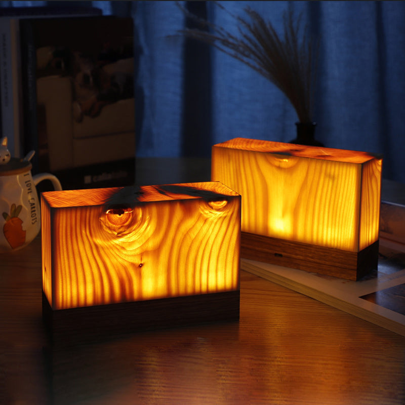 WoodGlow - Tafellamp met Ingebouwde Batterij en Touch Control LED-verlichting | Perfect voor Slaapkamer en Bureau