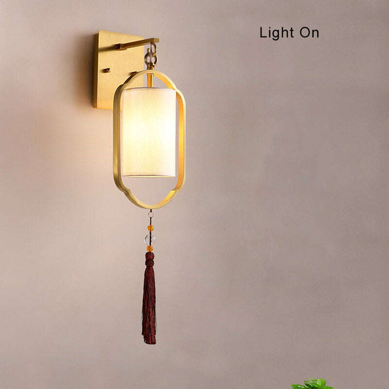 SfeerLicht - Moderne stoffen wandlamp met één lichtpunt in Chinese stijl