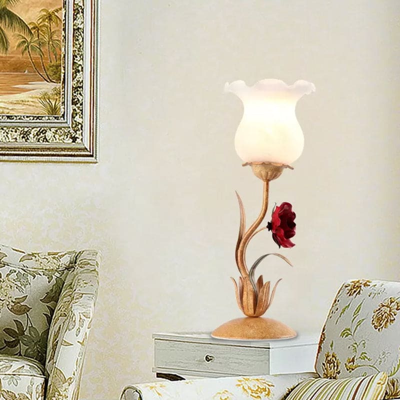 BloemLicht - Tafellamp met Bloemmotief voor Nachtkastje | Sfeervolle Verlichting voor de Slaapkamer
