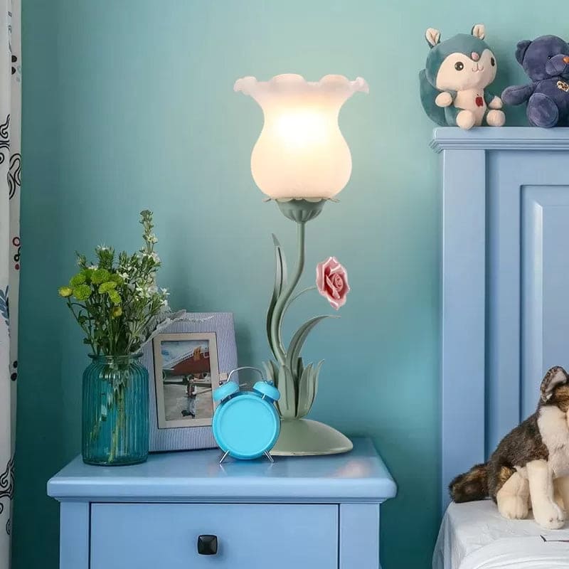 BloemLicht - Tafellamp met Bloemmotief voor Nachtkastje | Sfeervolle Verlichting voor de Slaapkamer