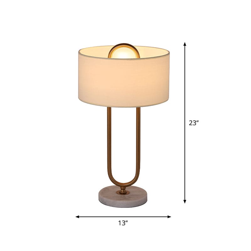 Witte Trommel Nachtkastlamp met Ovale Staander | Stijlvolle Sfeerverlichting voor Slaapkamer en Woonkamer