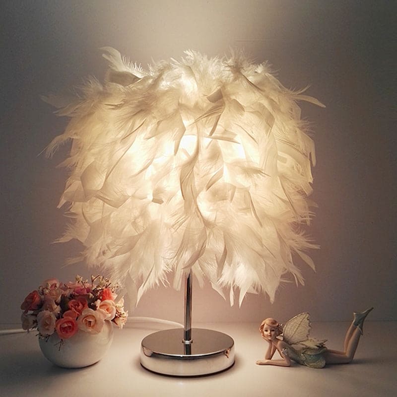 FeatherLux - Veren Bolvormige Tafellamp | Stijlvolle Verlichting voor Een Luxe Interieur