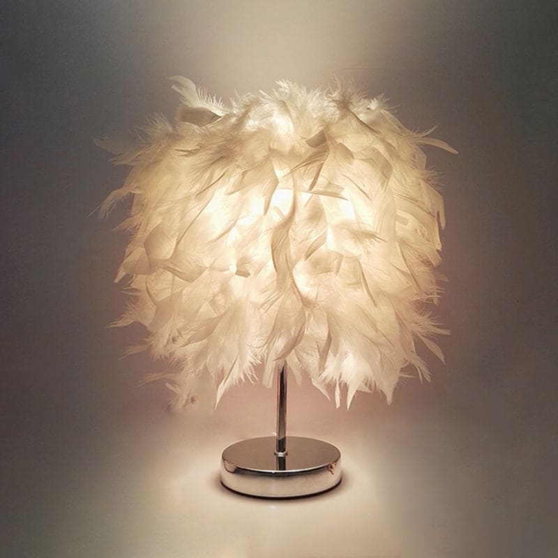 FeatherLux - Veren Bolvormige Tafellamp | Stijlvolle Verlichting voor Een Luxe Interieur