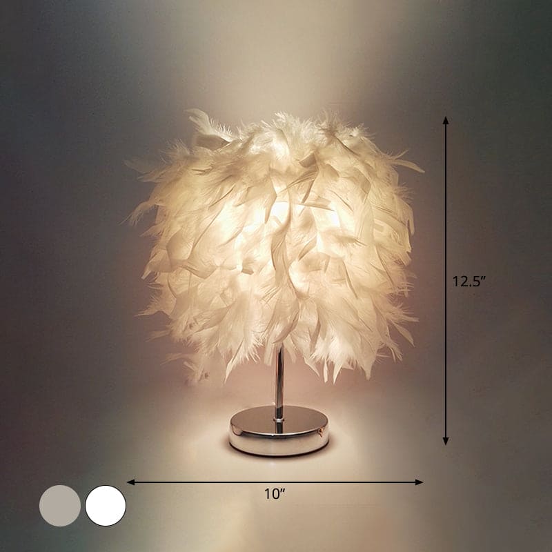 FeatherLux - Veren Bolvormige Tafellamp | Stijlvolle Verlichting voor Een Luxe Interieur