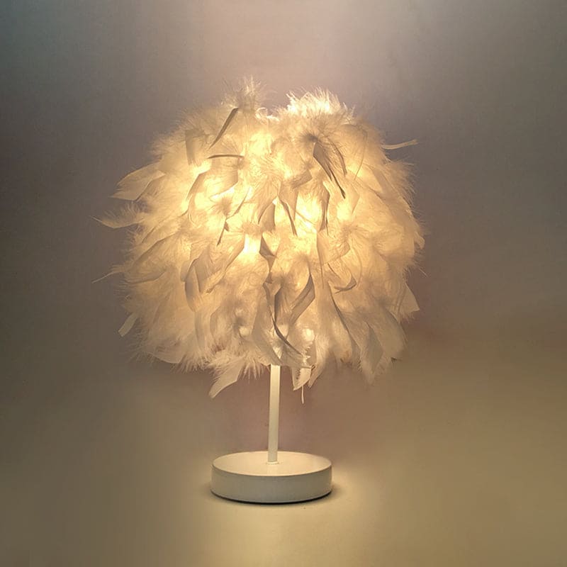 FeatherLux - Veren Bolvormige Tafellamp | Stijlvolle Verlichting voor Een Luxe Interieur