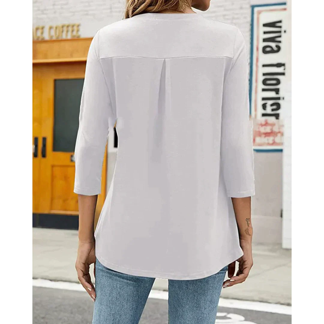 Liora - Losvallende Tuniek met 3/4 Mouwen voor Dames | Comfortabele en Stijlvolle Tuniek