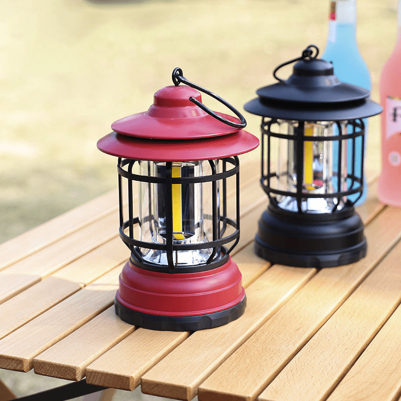 VintageGlow - Draagbare Retro Campinglamp voor Buitenverlichting