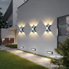 XShapeLux - Waterdichte X-vormige LED Wandlamp met 4 Lichten voor Buiten