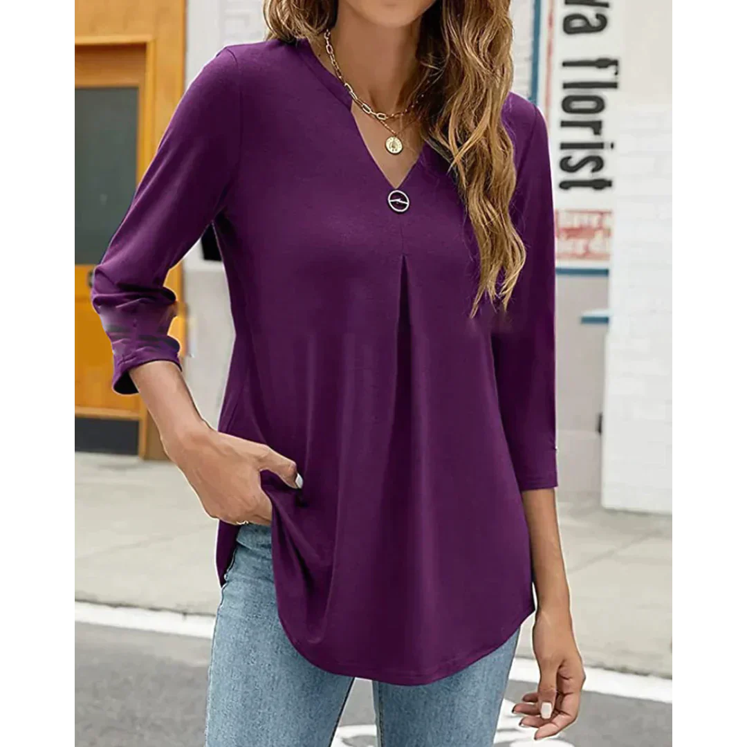 Liora - Losvallende Tuniek met 3/4 Mouwen voor Dames | Comfortabele en Stijlvolle Tuniek