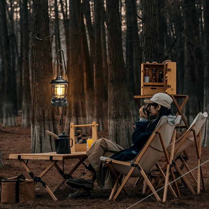 VintageGlow - Draagbare Retro Campinglamp voor Buitenverlichting