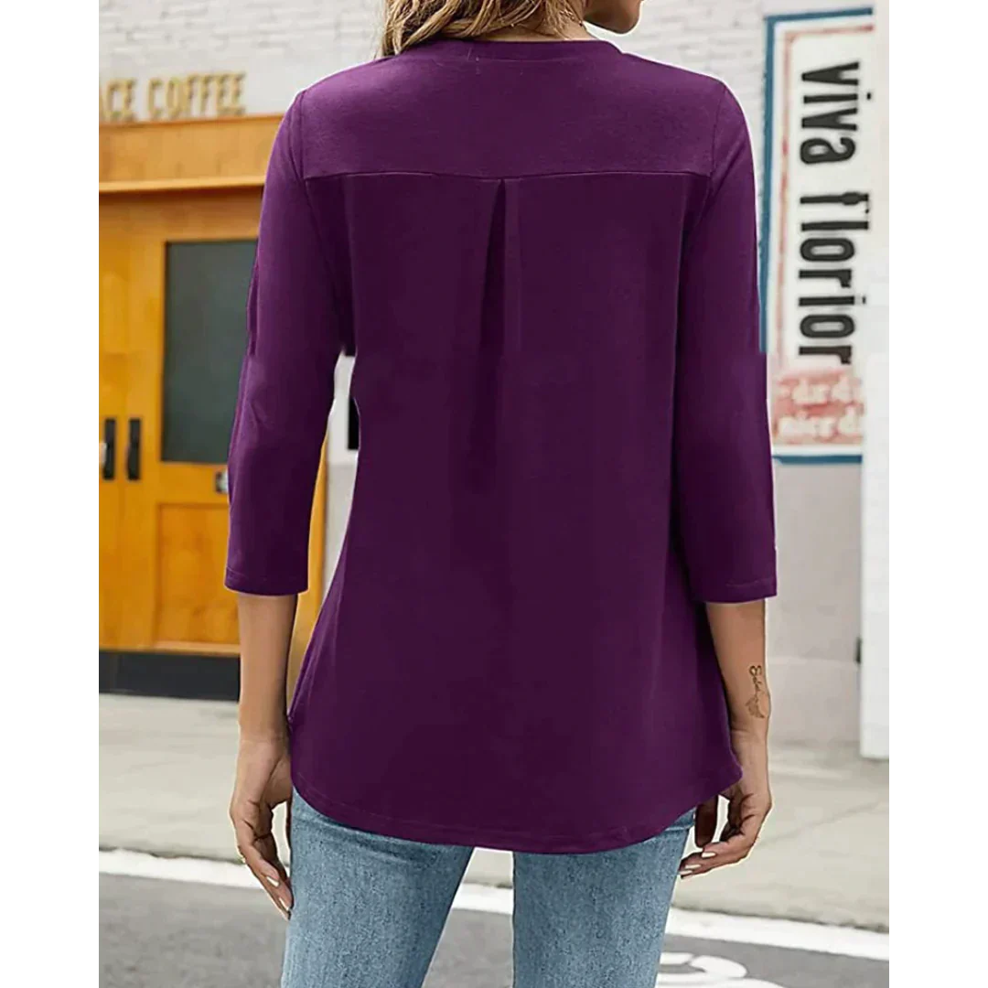 Liora - Losvallende Tuniek met 3/4 Mouwen voor Dames | Comfortabele en Stijlvolle Tuniek