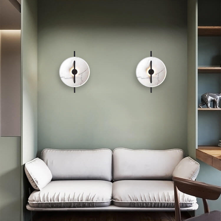 SphereLux - Ronde LED-wandlamp van hars en marmer | Stijlvolle verlichting met modern design