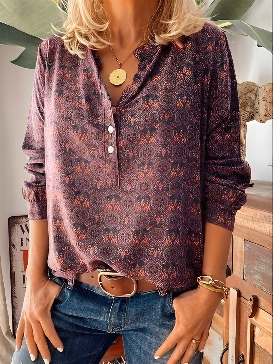 Vintage Zomerblouse voor Dames | Luchtige en Stijlvolle Blouse voor Warme Dagen