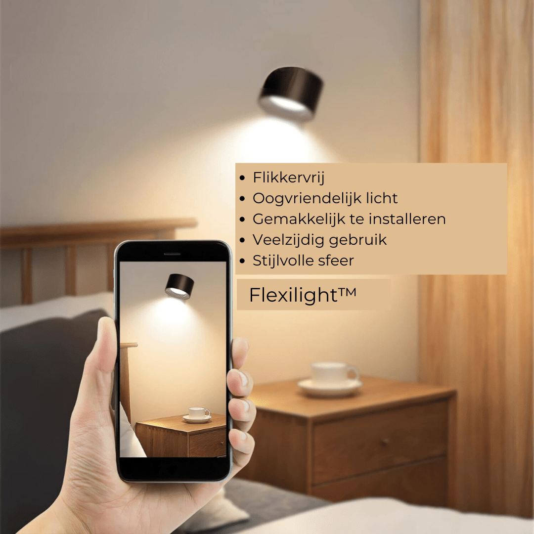 FlexiLight - Draadloze Oplaadbare 360° LED Muurlamp