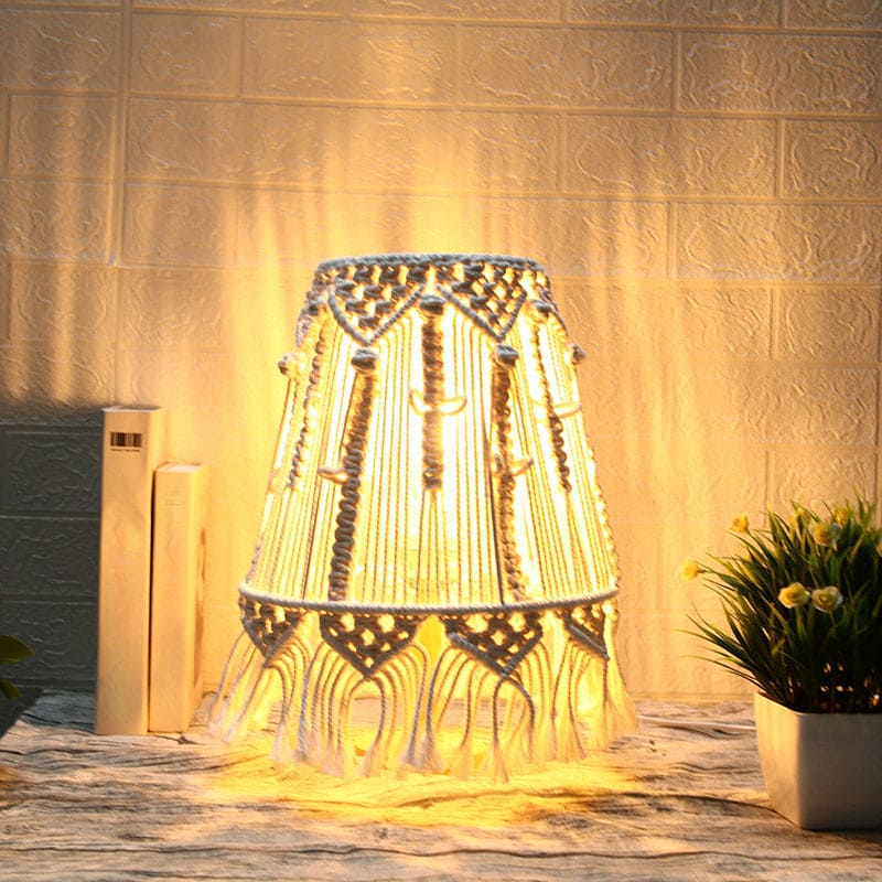 SfeerTouwLicht - Tafellamp van Gevlochten Touw voor Sfeervolle Verlichting | Unieke Decoratieve Lamp