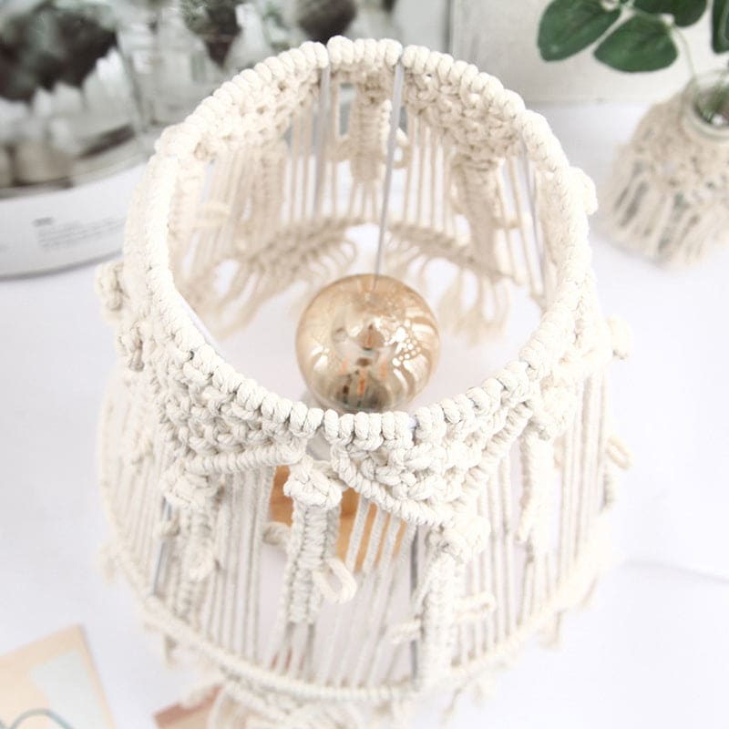 SfeerTouwLicht - Tafellamp van Gevlochten Touw voor Sfeervolle Verlichting | Unieke Decoratieve Lamp