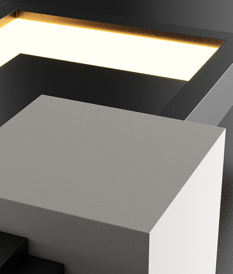 SilQube - Creatieve minimalistische LED-wandlamp met vierkant frame van ijzer en siliconen | Modern design voor sfeervolle verlichting