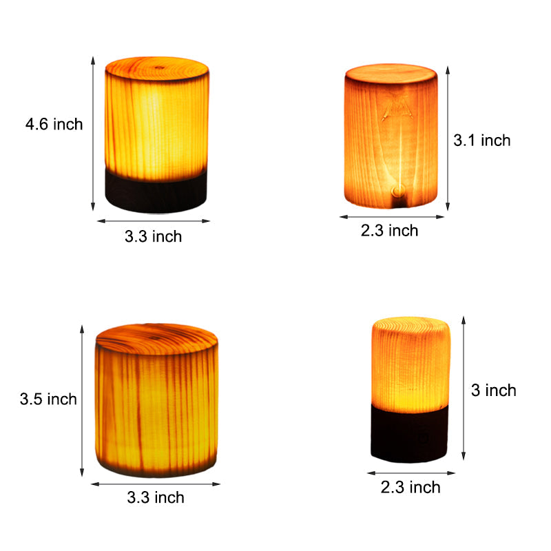 WoodGlow - Tafellamp met Ingebouwde Batterij en Touch Control LED-verlichting | Perfect voor Slaapkamer en Bureau