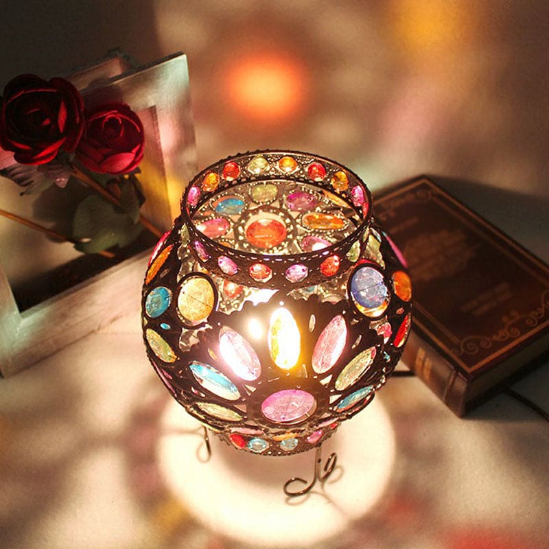 BeadGlow - Nachtlamp met Acrylkralen in Brons voor Sfeervolle Verlichting