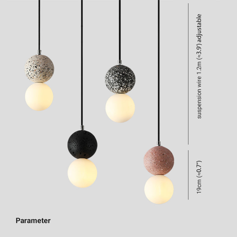 LumiSphere Kleine LED Hanglampen - Zwart Wit Glazen Bollen voor Eettafel en Woonkamer