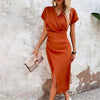 Vera V-Hals Midi Jurk | Elegante Midi Jurk met V-Hals voor Elke Gelegenheid