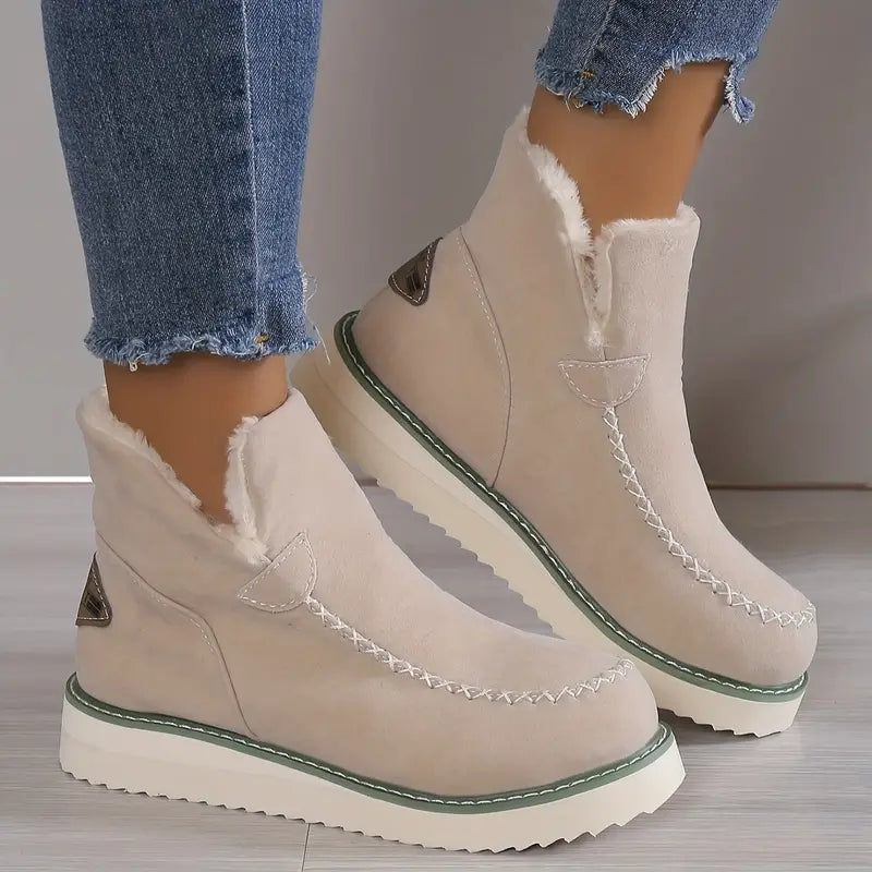 Lara - Warme Dames Pluchen Stiefeletten | Comfortabele Winterlaarzen met Stijl