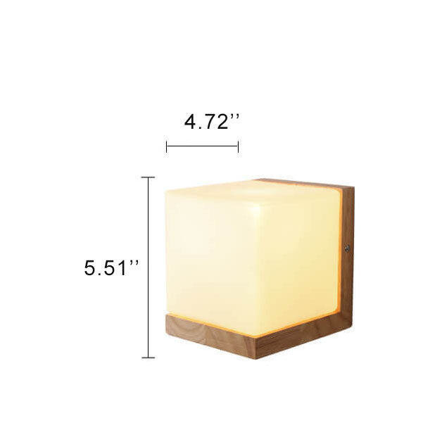 WoodLux - Moderne houten wandlamp met kubusvormige basis | Stijlvolle en duurzame verlichting