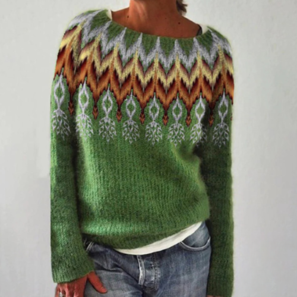 ComfortIndi - Warme Herfsttrui met Ronde Hals voor Dames