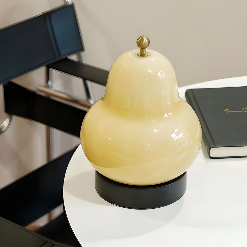 PearGlow - Draagbare Glazen Peer USB Dimbare LED Tafellamp met Touch Schakelaar | Moderne Verlichting voor Elk Interieur