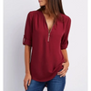 Stijlvolle V-Hals Blouse – Veelzijdig en Elegant