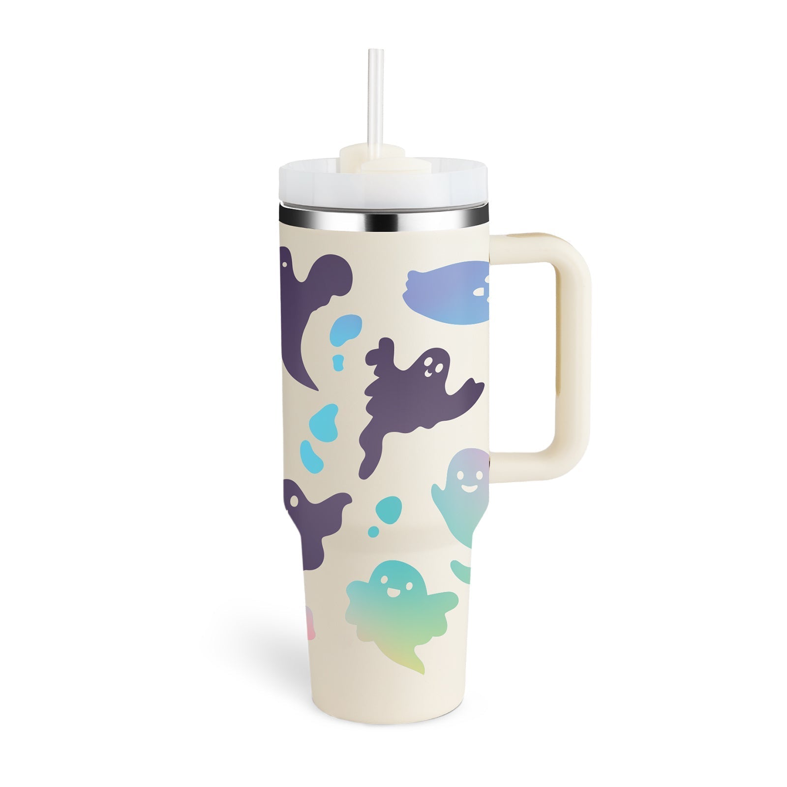 ChillCup - Dubbelwandige Thermo Mok met Handvat en Rietje | 40 oz