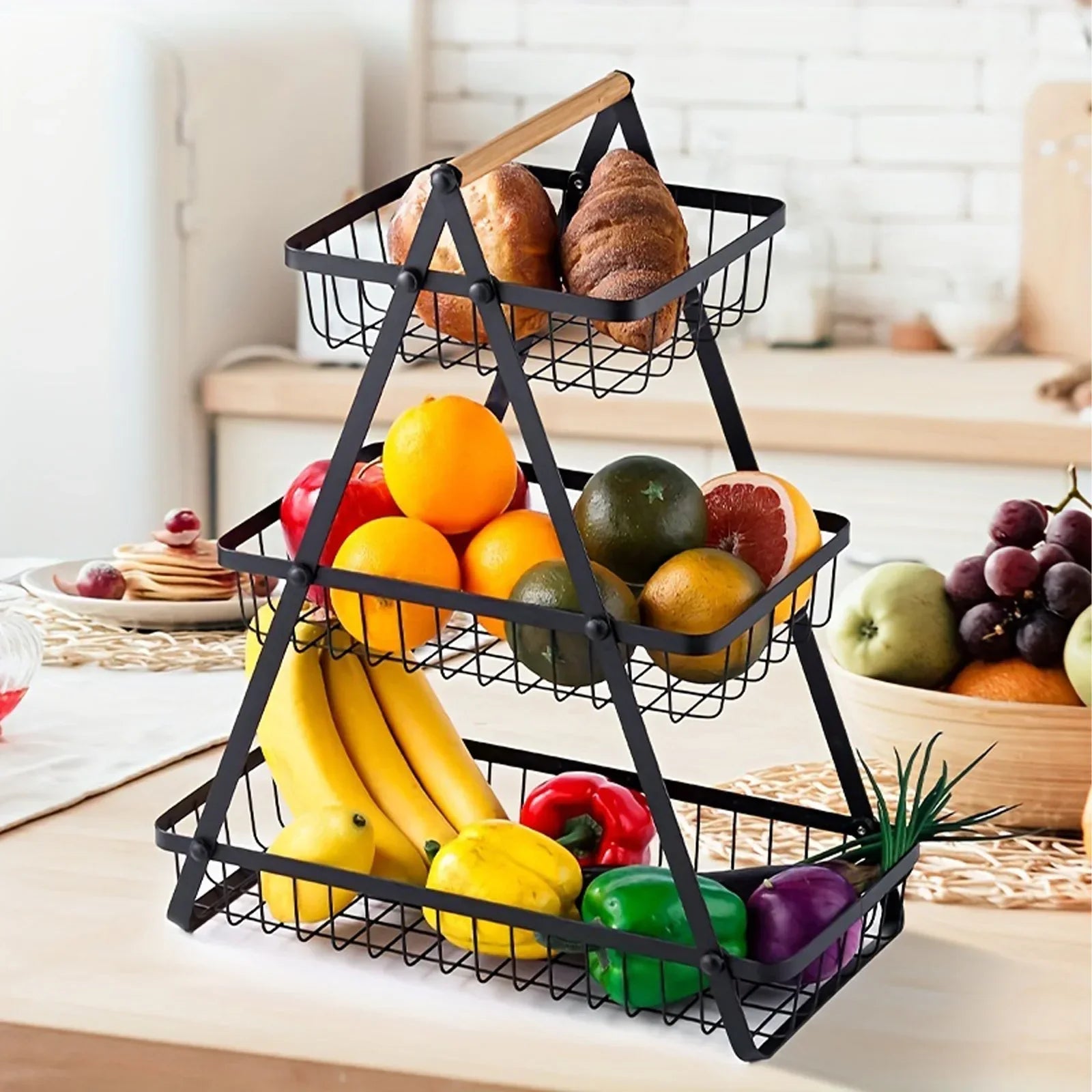 FreshTier - 3-laags Fruitopslag | Stijlvolle Opslag voor Groenten en Fruit