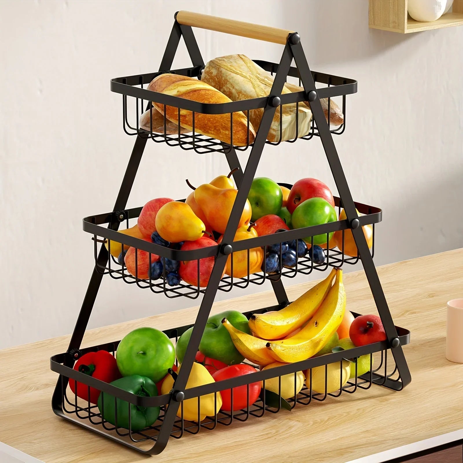 FreshTier - 3-laags Fruitopslag | Stijlvolle Opslag voor Groenten en Fruit