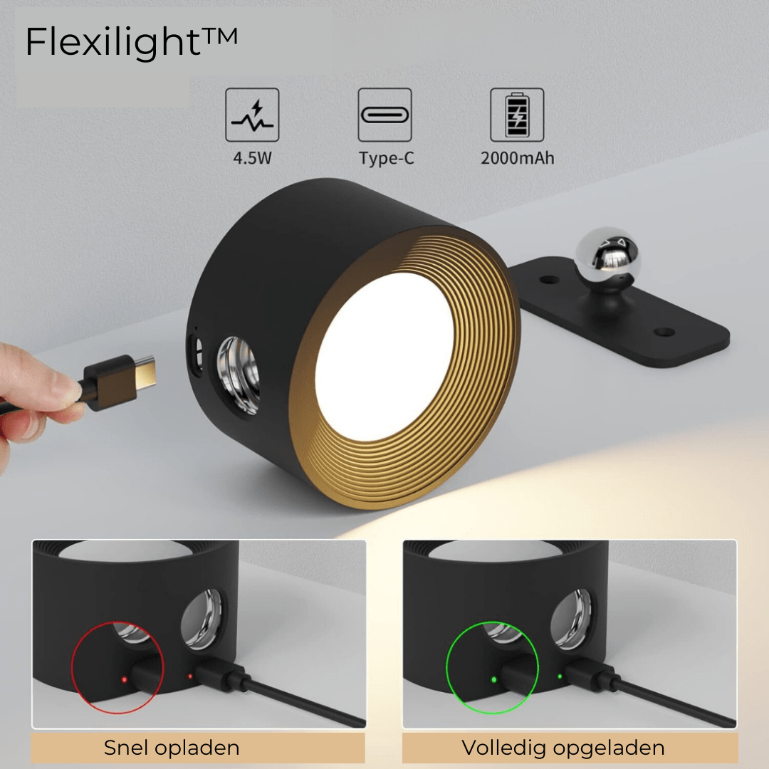 FlexiLight - Draadloze Oplaadbare 360° LED Muurlamp