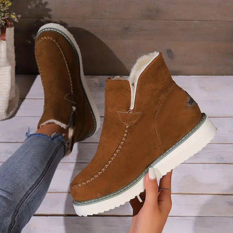 Lara - Warme Dames Pluchen Stiefeletten | Comfortabele Winterlaarzen met Stijl
